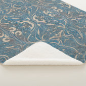 Gothic Pattern Blue Sherpa Blanket Sherpadecke (3/4)