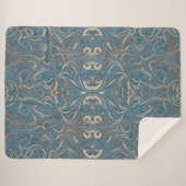 Gothic Pattern Blue Sherpa Blanket Sherpadecke (Vorderseite (Horizontal))