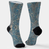 Gothic Pattern Blue Socks Socken (Gewinkelt)