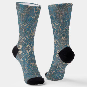 Gothic Pattern Blue Socks Socken