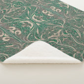 Gothic Pattern Green Sherpa Blanket Sherpadecke (3/4)