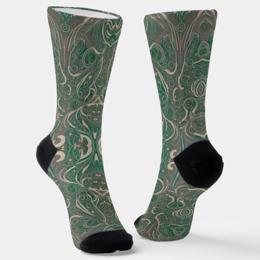 Gothic-Pattern grüne Socken (Gewinkelt)