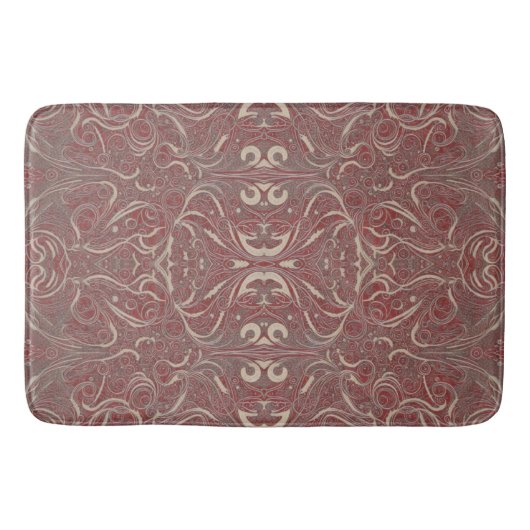 Gothic Pattern Red Bath Mat Badematte (Vorderseite)