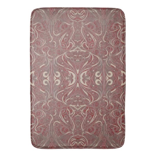 Gothic Pattern Red Bath Mat Badematte (Vorderseite Vertikal)