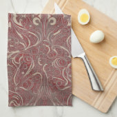 Gothic Pattern Red Kitchen Handtuch (Viertel Falte)
