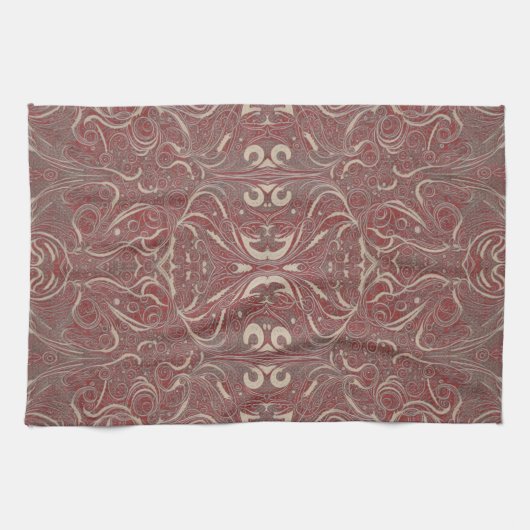 Gothic Pattern Red Kitchen Handtuch (Horizontal)