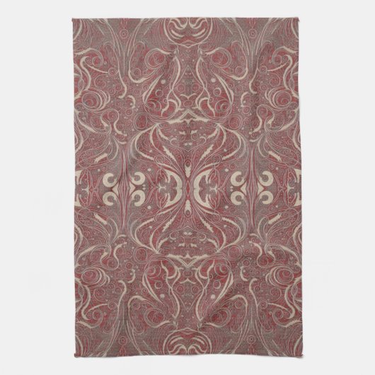 Gothic Pattern Red Kitchen Handtuch (Vertikal)
