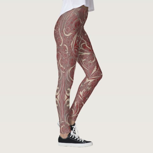 Gothic Pattern Rote Leggings (Rechts)