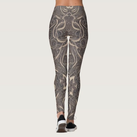 Gothic Pattern Schwarze Leggings (Rückseite)