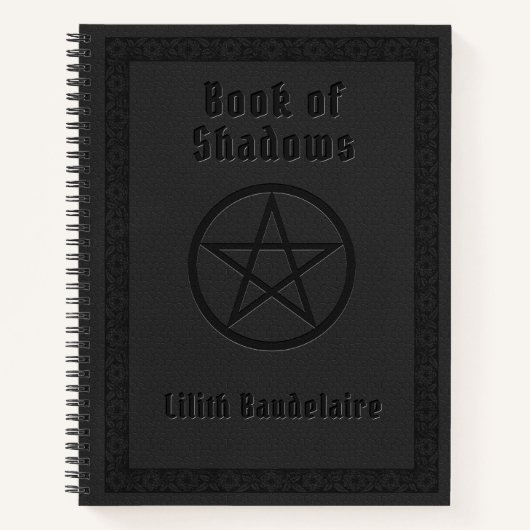Gothic Pentagram Personalisiertes Buch der Schatte (Vorderseite)