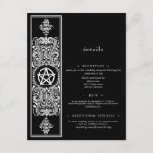 Gothic Pentagram Star Schwarz-weiß Wedding Begleitkarte (Vorderseite)