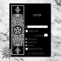 Gothic Pentagram Star Schwarz-weiße Hochzeitsessen