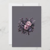 Gothic Pflaumen Blumen Hochzeitseinladung Einladung (Rückseite)