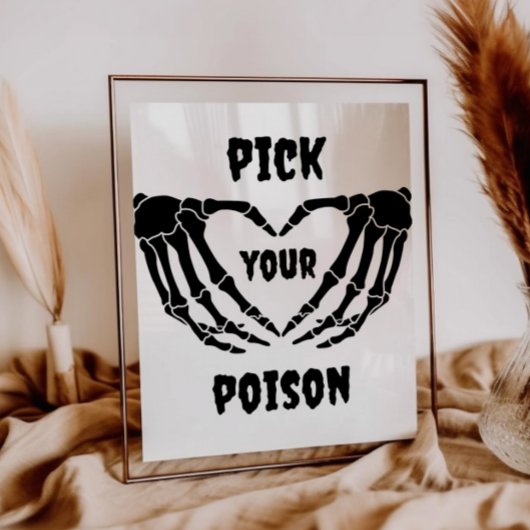 Gothic Pick dein Poison Halloween Baby Duschzeiche Poster
