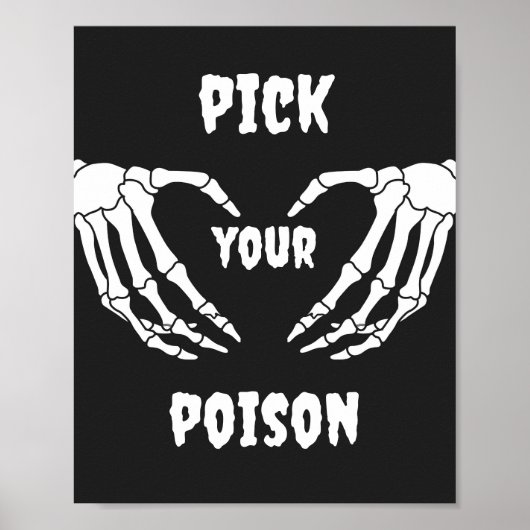 Gothic Pick dein Poison Halloween Baby Duschzeiche Poster (Vorne)