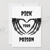 Gothic Pick Your Poison Halloween Baby Dusche Schi Einladung (Vorderseite)