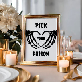 Gothic Pick Your Poison Halloween Baby Dusche Schi Einladung