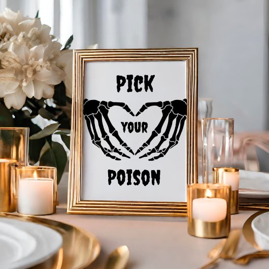 Gothic Pick Your Poison Halloween Baby Dusche Schi Einladung