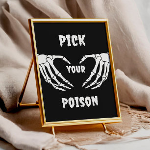Gothic Pick Your Poison Halloween Baby Showcard Einladung