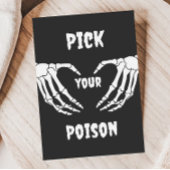 Gothic Pick Your Poison Halloween Baby Showcard Einladung