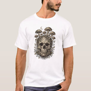 Gothic Pilz Schädel - Dunkles Cottagecore T-Shirt