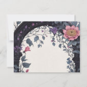 Gothic Pink Floral Garden Gate Pagan Handfasts Save The Date (Rückseite)