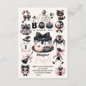 Gothic Pink Halloween Baby Duwer Raffle Diapper Begleitkarte (Vorderseite)