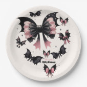 Gothic Pink Halloween Baby Shower-Party Pappteller (Vorderseite)