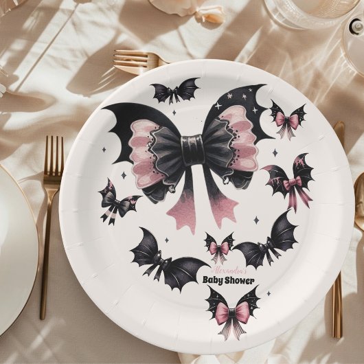 Gothic Pink Halloween Baby Shower-Party Pappteller
