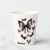 Gothic Pink Halloween Kinderdusche Pappbecher (Rückseite)
