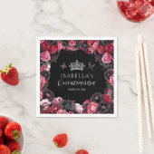 Gothic Pink Red & Black Moody Quinceañera Serviette (Beispiel)