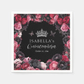 Gothic Pink Red & Black Moody Quinceañera Serviette (Vorderseite)