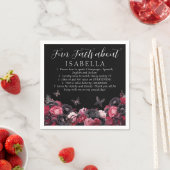 Gothic Pink Red & Black Moody Quinceñera Fun Fakt Serviette (Beispiel)