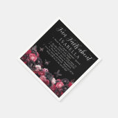 Gothic Pink Red & Black Moody Quinceñera Fun Fakt Serviette (Ecke)