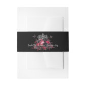 Gothic Pink, Red & Black Quinceñera Einladungsbanderole (Vorderseite Beispiel)