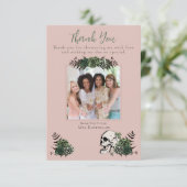 Gothic Pink Skull und Blume Irish Brautparty Dankeskarte (Stehend Vorderseite)