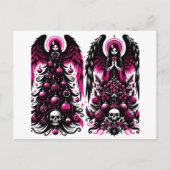 Gothic Pink und Black Engel Weihnachtsbaumen Postkarte (Vorderseite)