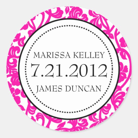 Gothic Pink & White Geblüht Umschlag Aufkleber (Vorderseite)