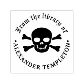 Gothic Pirate Skull Crossbones Library Name Permastempel (Design)