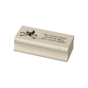 Gothic Piratenschädel Kreuzknochen Name Rücksendea Gummistempel