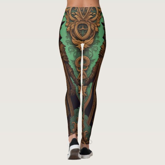 Gothic Plague Doctor SCP-049 Halloween Steampunk Leggings (Rückseite)