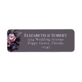 Gothic Plum Blumen Hochzeits-Adressetiketten (Vorne)