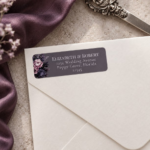 Gothic Plum Blumen Hochzeits-Adressetiketten