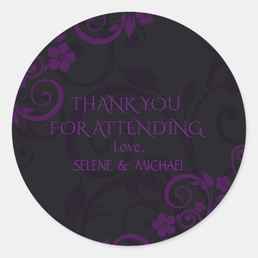 Gothic Plum Danke Stickers (Vorderseite)