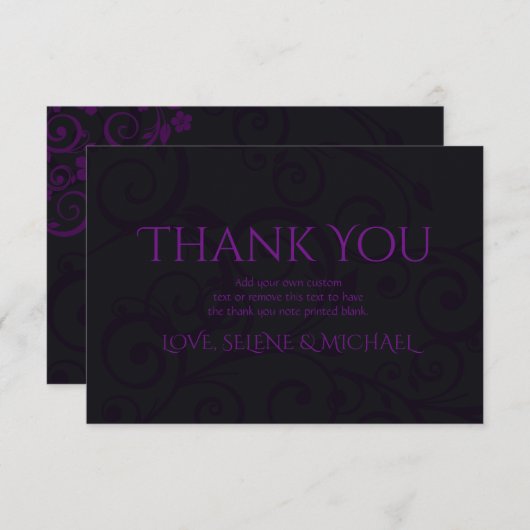Gothic Plum Dankeschön Karten (Vorne/Hinten)