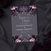 Gothic Plum Floral Save the Date Einladung