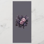 Gothic Plum Floral Wedding Menu Menükarte (Rückseite)