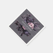 Gothic Plum Floral Wedding Napkins Serviette (Ecke)