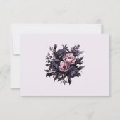 Gothic Plum Floral Wedding RSVP Card Karte (Rückseite)
