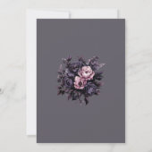 Gothic Plum Floral Wedding Thank You Card Dankeskarte (Rückseite)